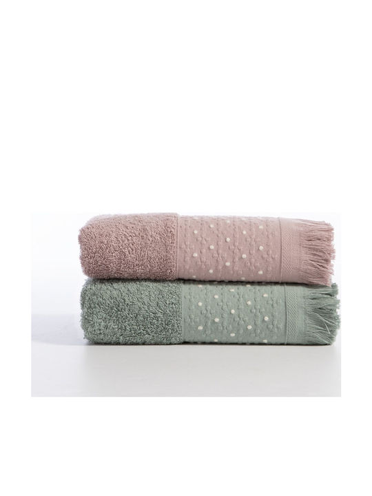 Nef-Nef Homeware Πετσέτα Χεριών Zasmen 30x50εκ. Green Βάρους 500gr/m²