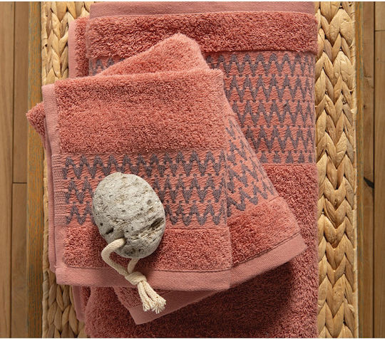 Nef-Nef Homeware Handtuch Fonteste 30x50εκ. Peach Gewicht 500gr/m²