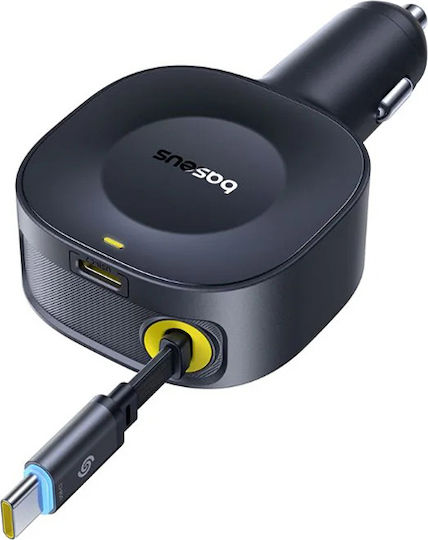 Baseus Car Charger Primetrip Vr2 Car Charger 30W with one Port: 1xType-C with Cable Type-C Black Color