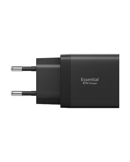 Spigen Φορτιστής Χωρίς Καλώδιο με 2 Θύρες USB-C 47W Μαύρος (Essential)