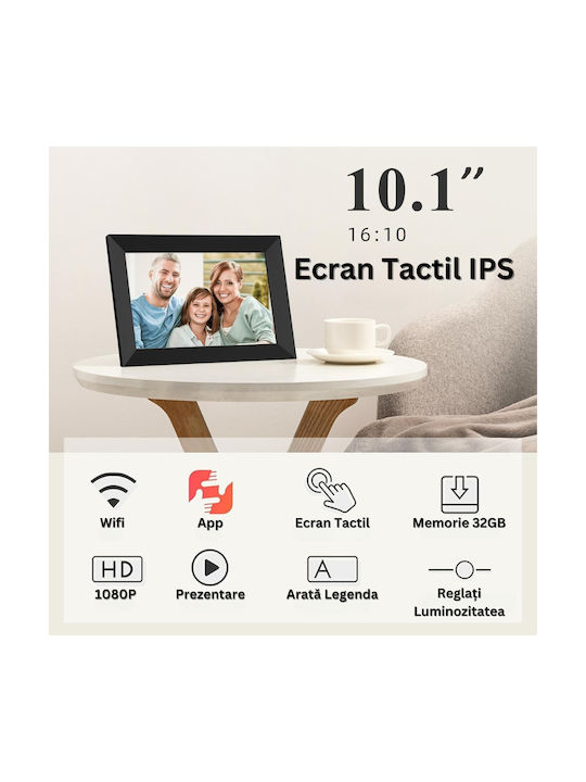 Ψηφιακή Κορνίζα με Οθόνη Αφής 10.1" με WiFi Μαύρη ED389