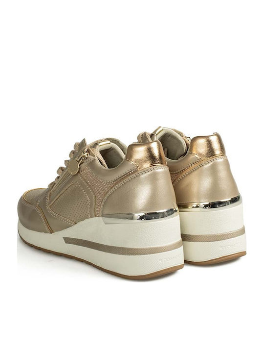 1 Laminated Sneakers Beige - Gold