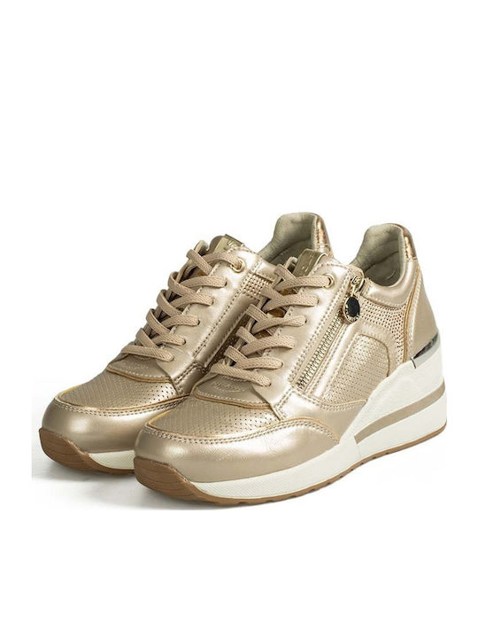1 Laminated Sneakers Beige - Gold