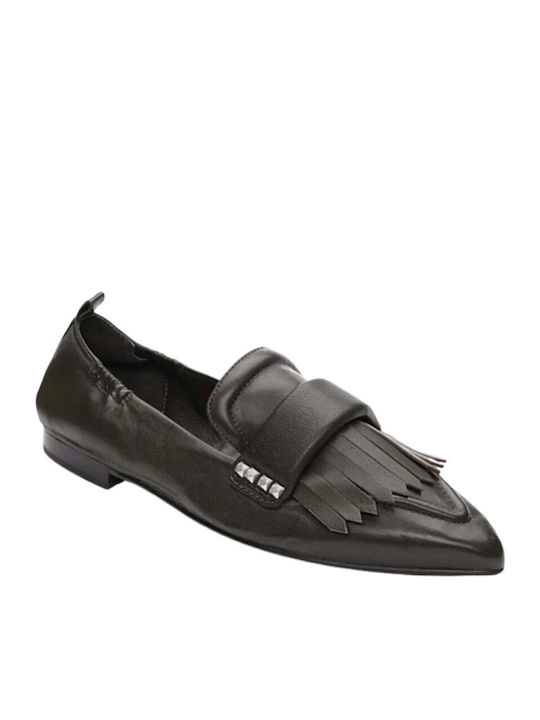 Combo Δερμάτινα Γυναικεία Loafers σε Μαύρο Χρώμα