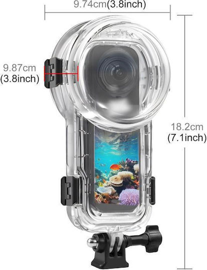 Puluz Ip68 Αδιάβροχη Θήκη 60m Insta360 X5 Transparent
