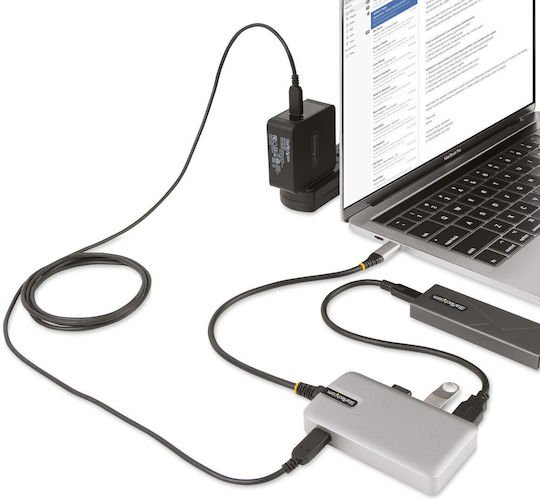 StarTech Hub 3 Θυρών USB 2.0 με σύνδεση USB-A / USB-C Γκρι