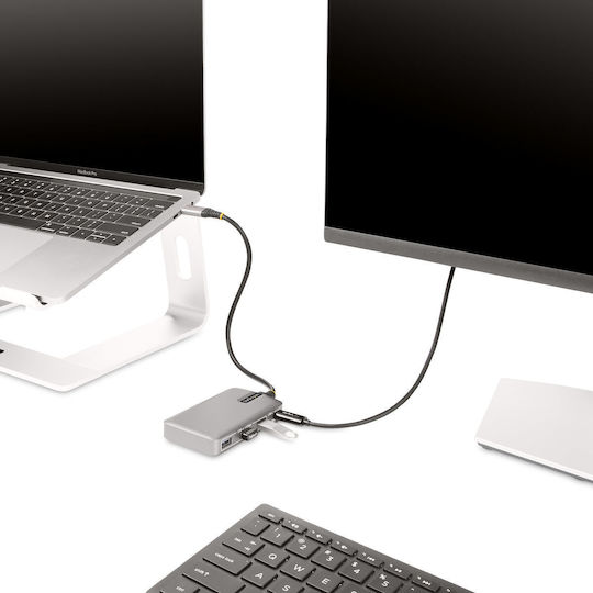 StarTech Hub 3 Θυρών USB 2.0 με σύνδεση USB-A / USB-C Γκρι