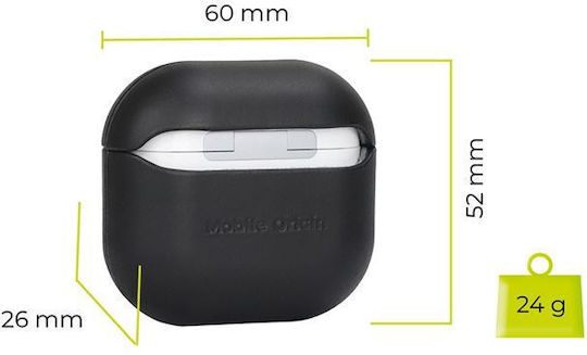 Mobile Origin Θήκη Δερμάτινη σε Μαύρο χρώμα για Apple AirPods 4