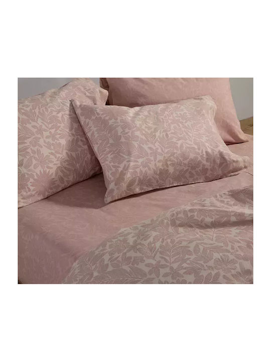 Nef-Nef Homeware Bettwäsche-Set King Size Flanell mit Gummiband 180x200+32cm. Issual Pink 4Stück
