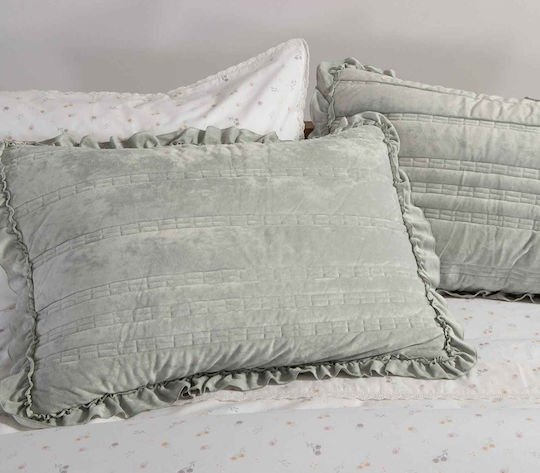 Nef-Nef Homeware Sirion Сет Калъфки за Възглавници с корица за плик Mint Grey 52x72см.