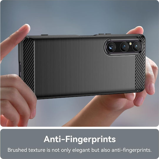 Umschlag Rückseite Silikon Schwarz (Xperia 1 V)