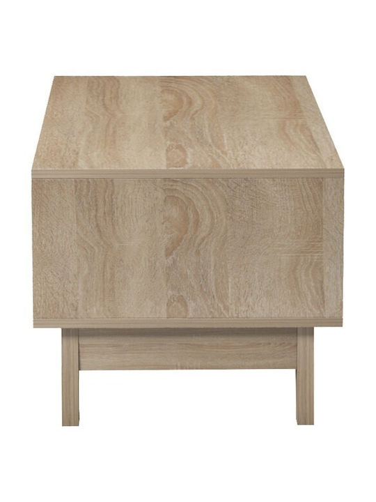 Rechteckiges Zentral Kaffeetisch Aus Holz Mit Schubladen Beiges Marmor-sonoma M90xL45xH38,5cm