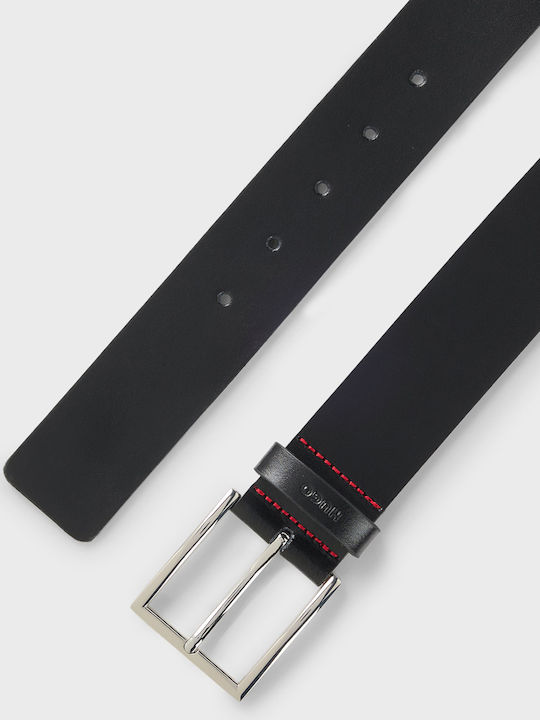 Giaspo Wide Men's Belt Leather Black