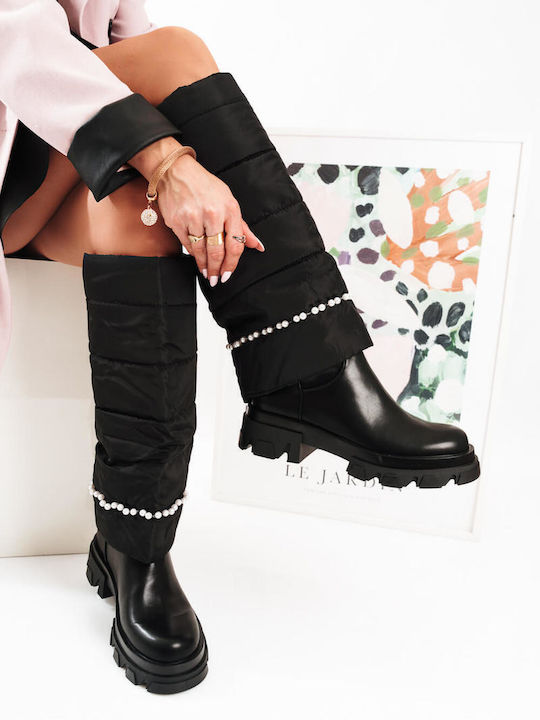 Black Boots Removable Quilted Cover