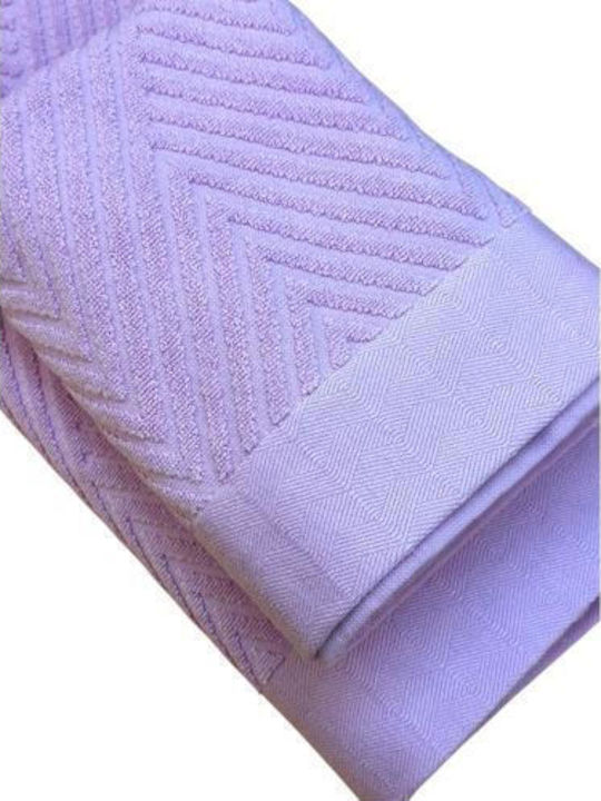 Linea Home Πετσέτα Προσώπου Diamond 50x90εκ. Λίλα Βάρους 550gr/m²