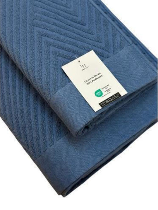 Linea Home Πετσέτα Προσώπου Diamond 50x90εκ. Μπλε Βάρους 550gr/m²