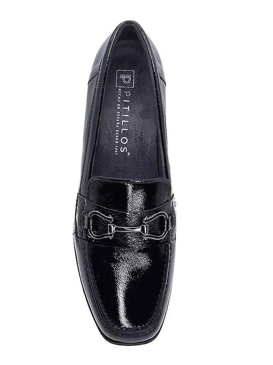 Leather Women's Moccasins in Black Color