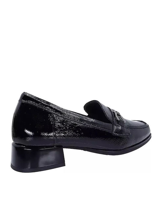 Leather Women's Moccasins in Black Color