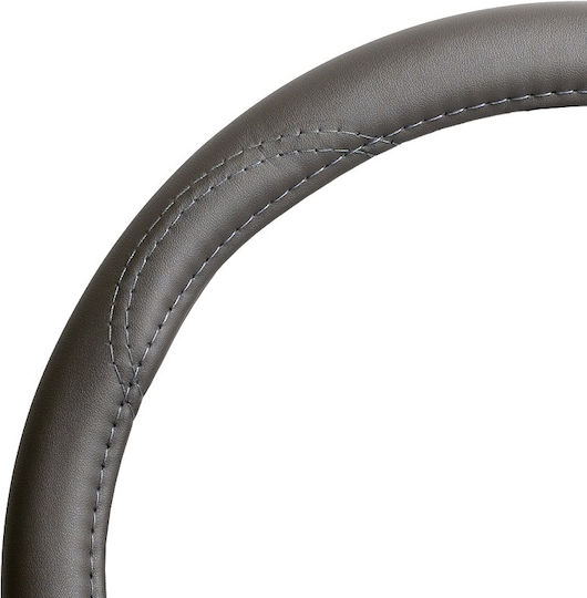 SIM Husă Volan Auto cu Diametru 37-38cm Sintetic Gri cu Cusătură Gri