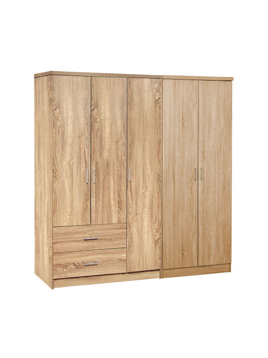 Caesar Πεντάφυλλη Ντουλάπα Sonama 150x42.5x181cm