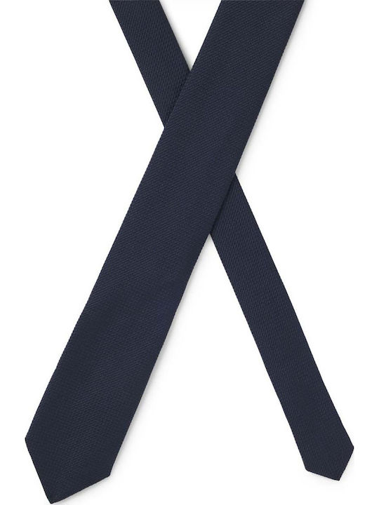 Boss Ανδρική Γραβάτα Μεταξωτή σε Navy Μπλε Χρώμα