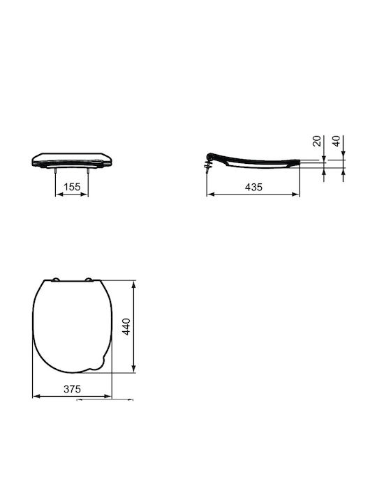 Капак за Тоалетна Ideal Standard Contour 21 S453601 Бял Гланциран Normal Close