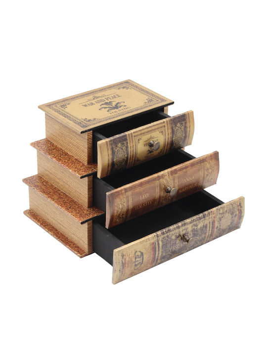 Book Boxes 3 Drawers 21x14x15 Cm Keskor 52210