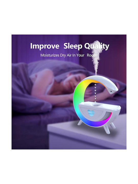 Aromatherapy Diffuser & Humidifier Bluetooth Speaker Led Rgb Lighting 350ml T00k8 Multi-function Anti-gravity Humidifier White Oem