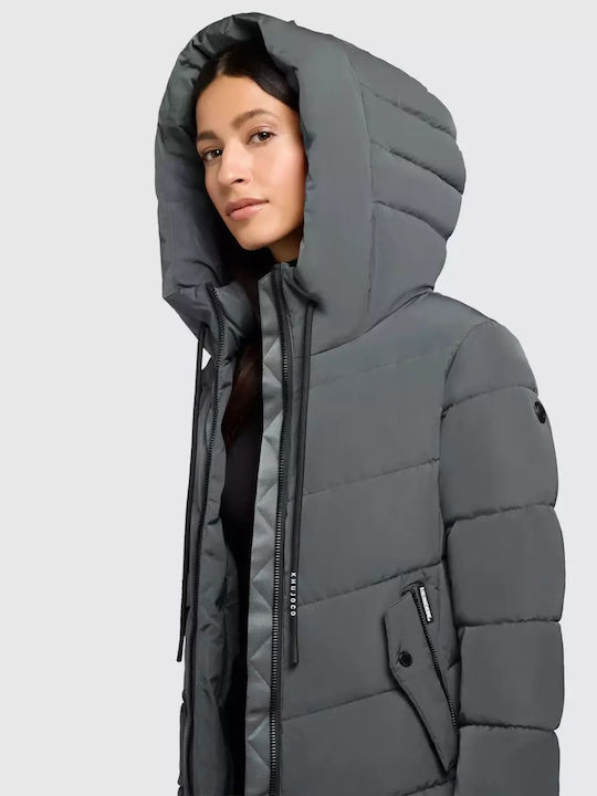 Women's Lifestyle Jacket for Winter with Hood Foam Green