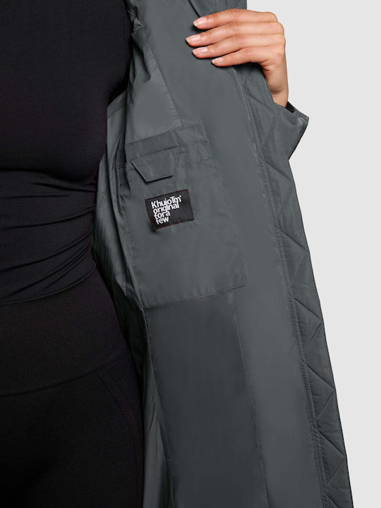 Women's Lifestyle Jacket for Winter with Hood Foam Green