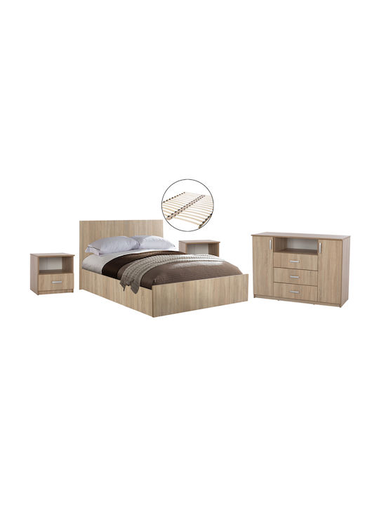 Σετ Κρεβατοκάμαρας Adler Sonama Oak με Τάβλες 160x200εκ. 5τμχ
