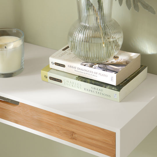 Wandregal mit LED Holz 60x25x8cm