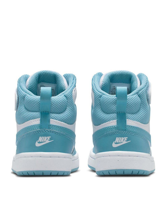 Court Borough Mid 2 Kids Sneakers High with Hoop & Loop Closure Turquoise