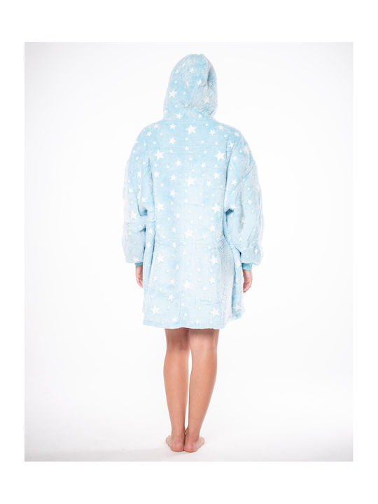 Kocobluza Κουβέρτα Sherpa με Μανίκια 80x84εκ. Blue