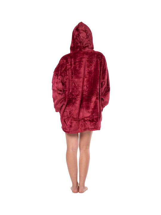 Sherpa Decke mit Ärmeln 80x84cm Rot