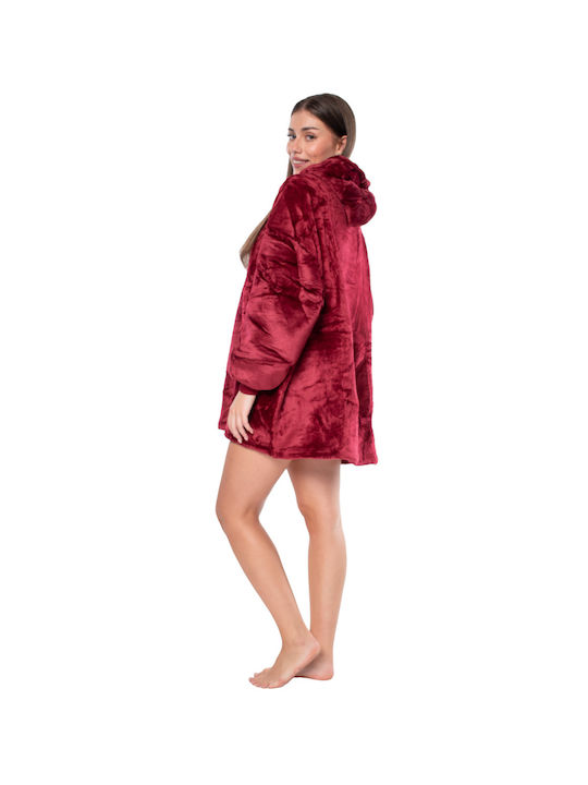 Sherpa Decke mit Ärmeln 80x84cm Rot