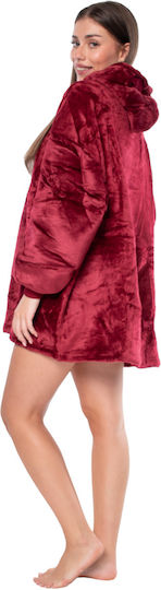 Κουβέρτα Sherpa με Μανίκια 80x84εκ. Red