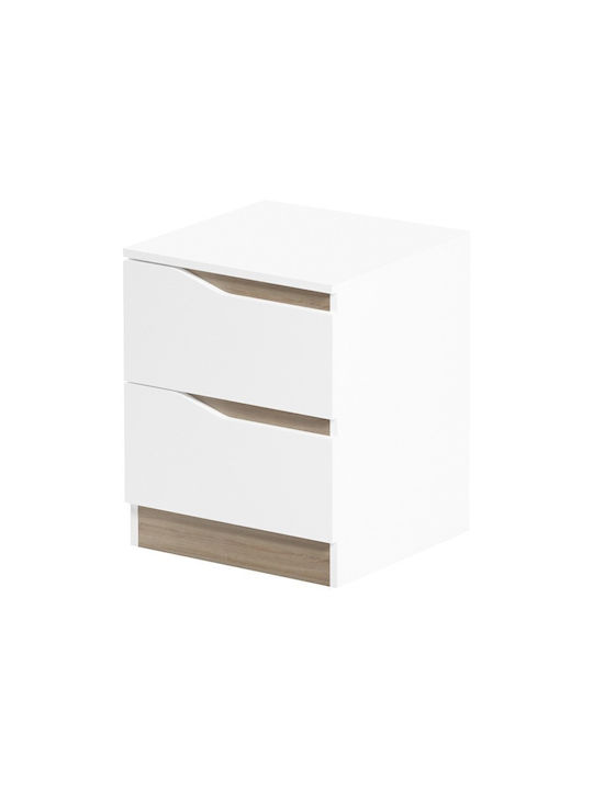 Bedside Table Verena Wooden White 40x40x50cm