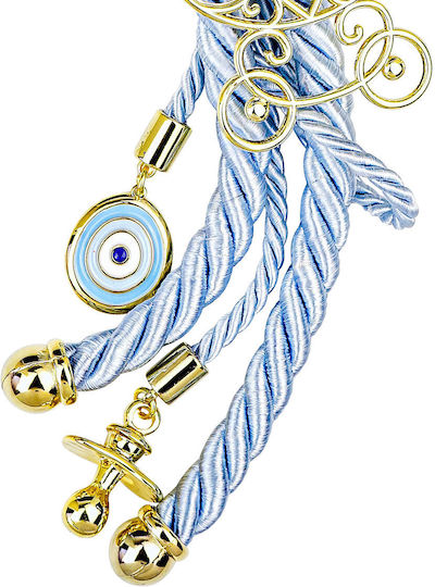 Kiriakos Gofas Child's Hanging Lucky Charm Home Gold made of Metal 6x27cm 1pcs
