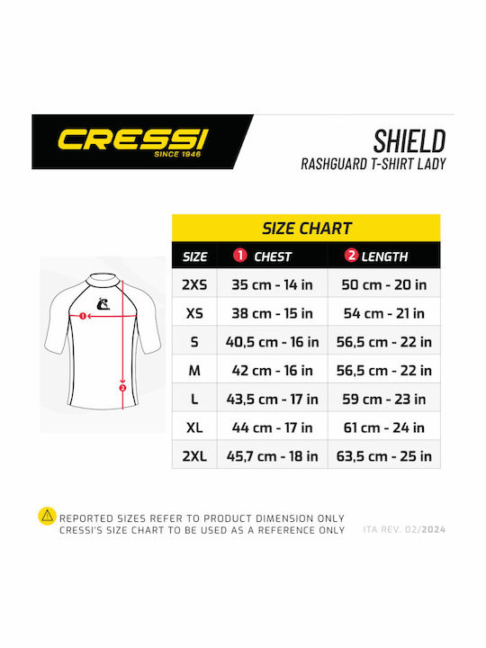 CressiSub Rashguard UPF 40 Ανδρική Κοντομάνικη Αντηλιακή Μπλούζα Λευκή