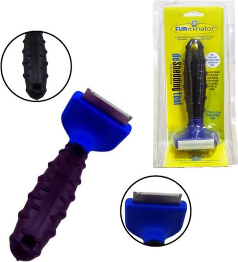 FURminator Tool Четка за късокосмести кучета с бръснач за Почистване на Козина Син