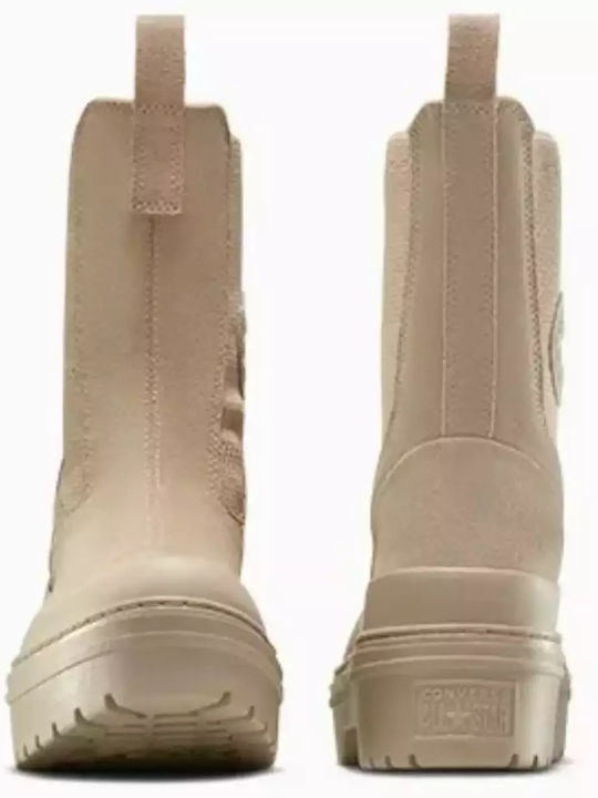 Chuck Taylor Leder Damen Chelsea Stiefeletten Beige