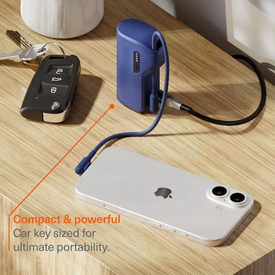 Cygnett Thumboost Power Bank 5000mAh 15W with 2 USB-C Ports Power Delivery Blue