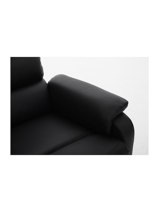 Rigil Πολυθρόνα Relax Massage από Δερματίνη Μαύρο 75x87x102cm