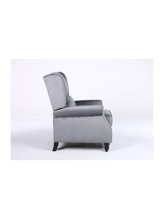 Πολυθρόνα Relax Βελούδινη Γκρι 72x84x97cm
