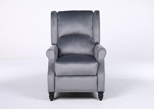 Relaxsessel Samt Gray 72x84x97cm