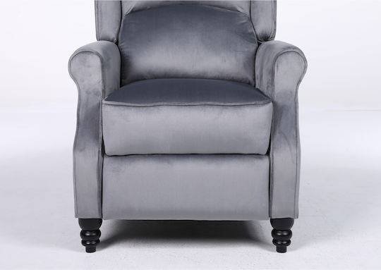 Relaxsessel Samt Gray 72x84x97cm