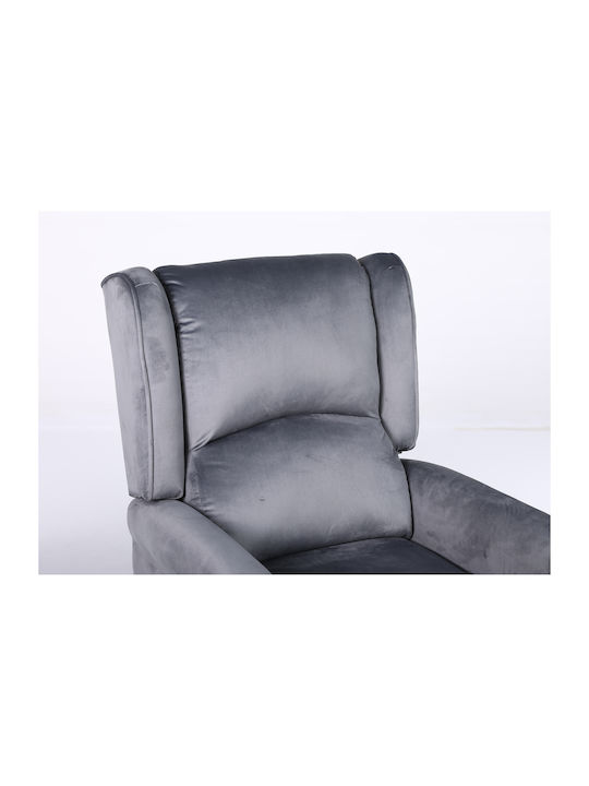 Πολυθρόνα Relax Βελούδινη Γκρι 72x84x97cm