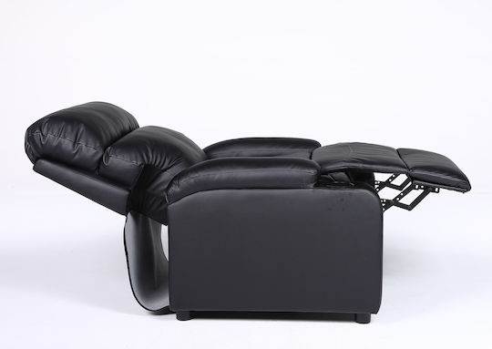 Rana Fotoliu Relax din Piele Ecologică Negru 80x95x103cm