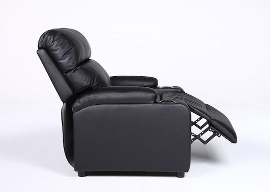 Rana Fotoliu Relax din Piele Ecologică Negru 80x95x103cm